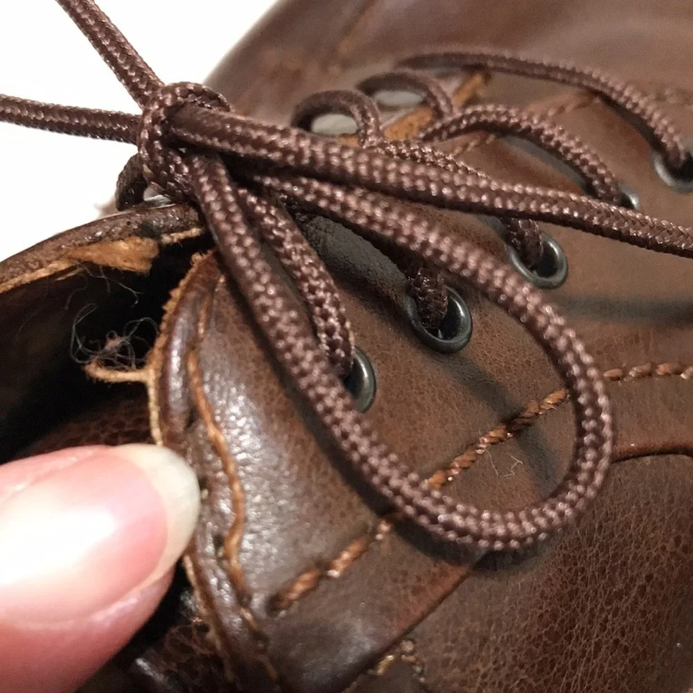DOCKERS Men’s Brown Leather w/Derby Style Open Lacing System Dress Shoes—Sz 9.5M